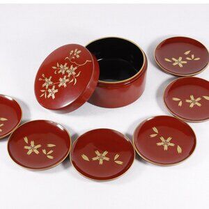 Vintage Zohiko Japanese Sakura maki-e Kyoto Urushi Lacquerware dishes